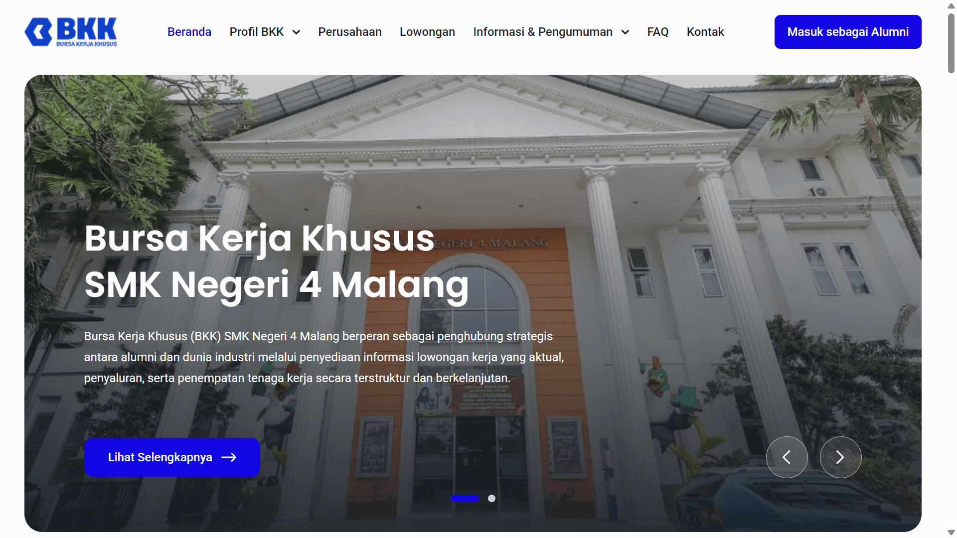 Website Bursa Kerja Khusus (BKK)